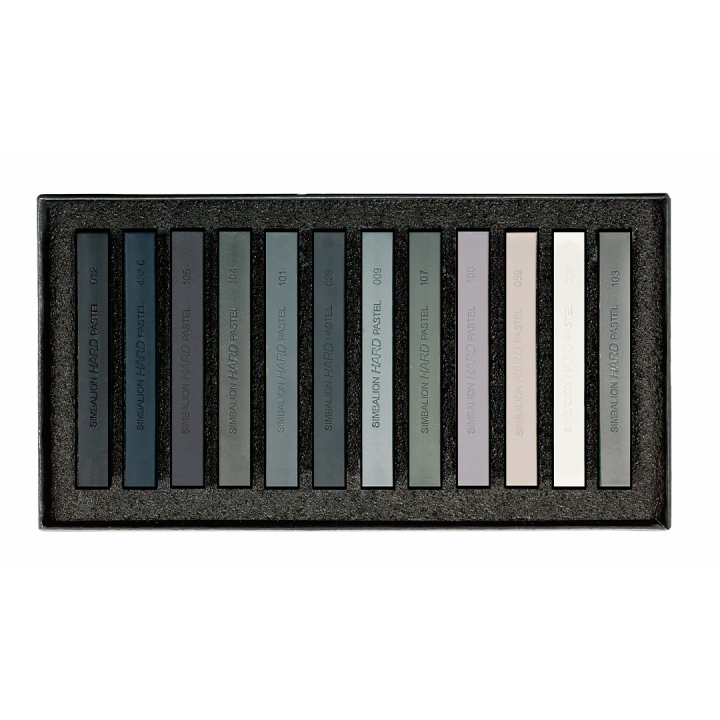 Pastellfargestifter Hard Grey Tones 12-sett i gruppen Kunstnermateriell / Kritt og blyanter / Pastellkritt hos Pen Store (125972)