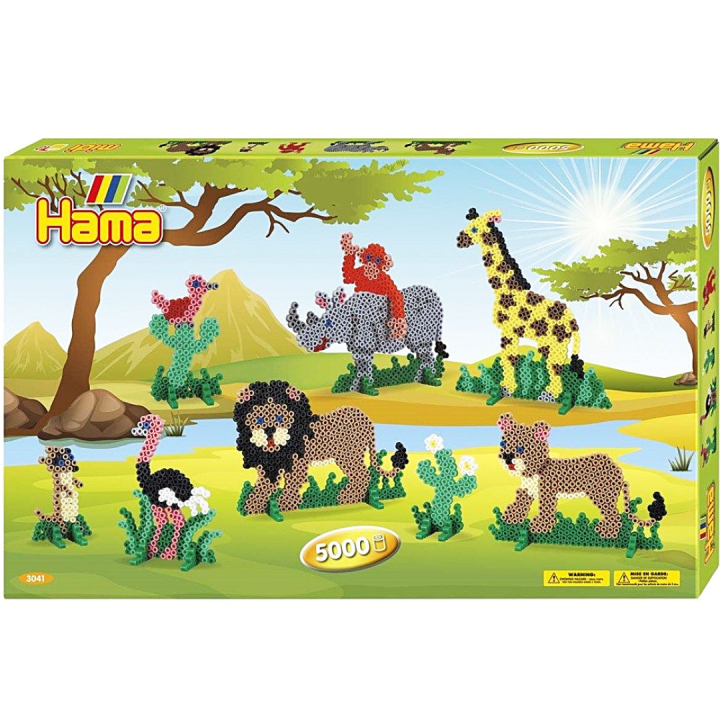 Midi Perler Gavebox Safari 5000 stk i gruppen Kids / Kul og læring / Rørperler og perleplater / DIY-sett rørperler hos Pen Store (126131)