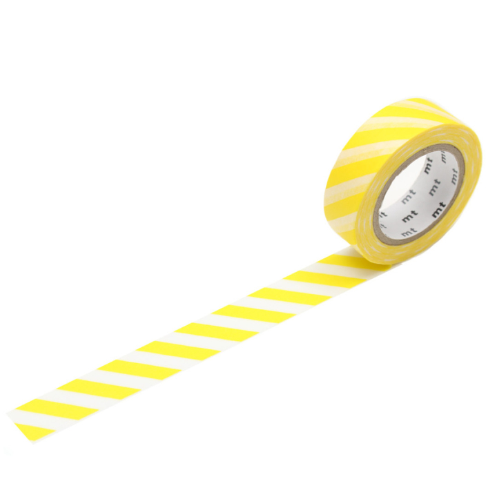 Washi-teip Stripe Lemon i gruppen Hobby & Kreativitet / Hobbytilbehør / Washi Tape hos Pen Store (126481)