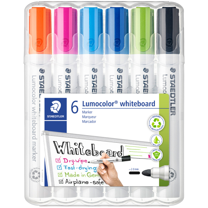 Lumocolor Whiteboard marker 6-pack 2 mm i gruppen Penner / Merking og kontor / Whiteboard tusjer hos Pen Store (126606)