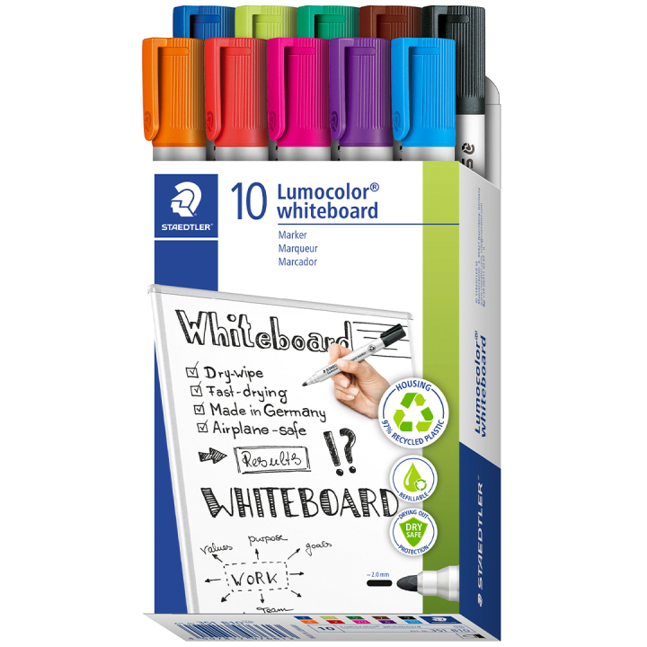 Lumocolor Whiteboard marker 10-pack 2 mm i gruppen Penner / Merking og kontor / Whiteboard tusjer hos Pen Store (126607)