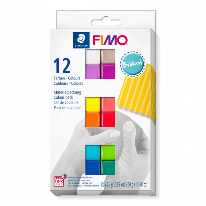 FIMO Soft Modelleringsler 12 x 25 g Brilliant colours i gruppen Hobby & Kreativitet / Skape / Modelleire hos Pen Store (126650)