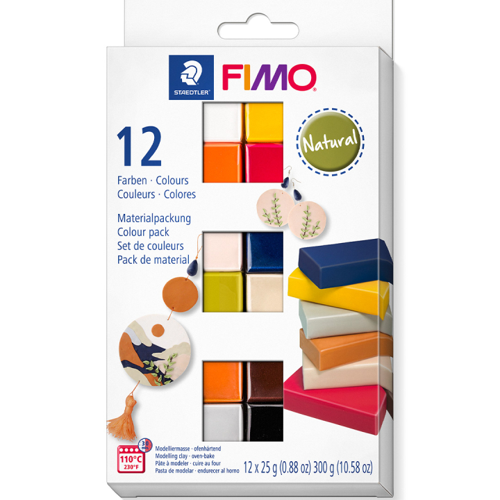 FIMO Soft Modelleringsler 12 x 25 g Natural colours i gruppen Hobby & Kreativitet / Skape / Modelleire hos Pen Store (126652)