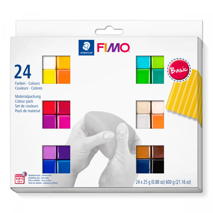 FIMO Soft Modelleringsler 24 x 25 g Basic colours i gruppen Hobby & Kreativitet / Skape / Modelleire hos Pen Store (126654)