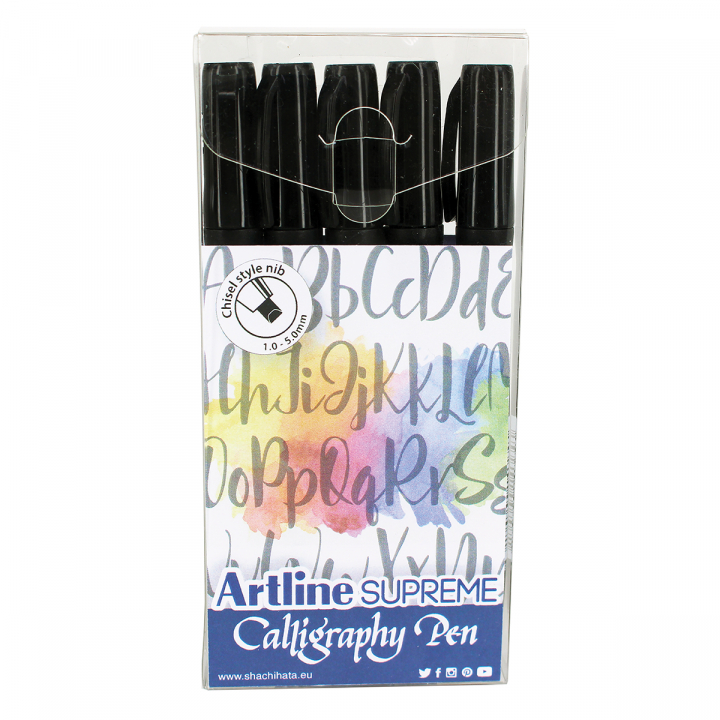 Supreme Calligraphy Pen 5-pack Black i gruppen Hobby & Kreativitet / Kalligrafi / Kalligrafipenner hos Pen Store (126768)