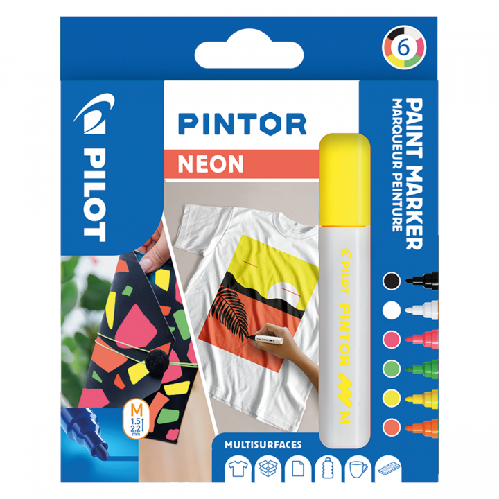 Pintor Medium 6-pakke Neon