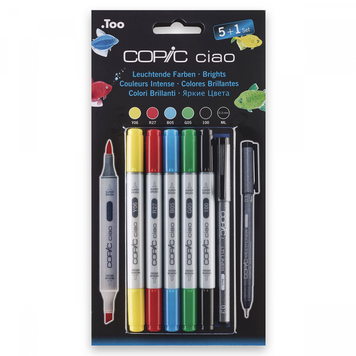 Ciao Set 5+1 Brights i gruppen Penner / Kunstnerpenner / Illustrasjonmarkers hos Pen Store (126812)