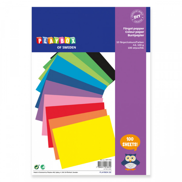 Farget papir A4 100 st i gruppen  Papir & Blokk / Artistblokk / Farget papir hos Pen Store (126833)