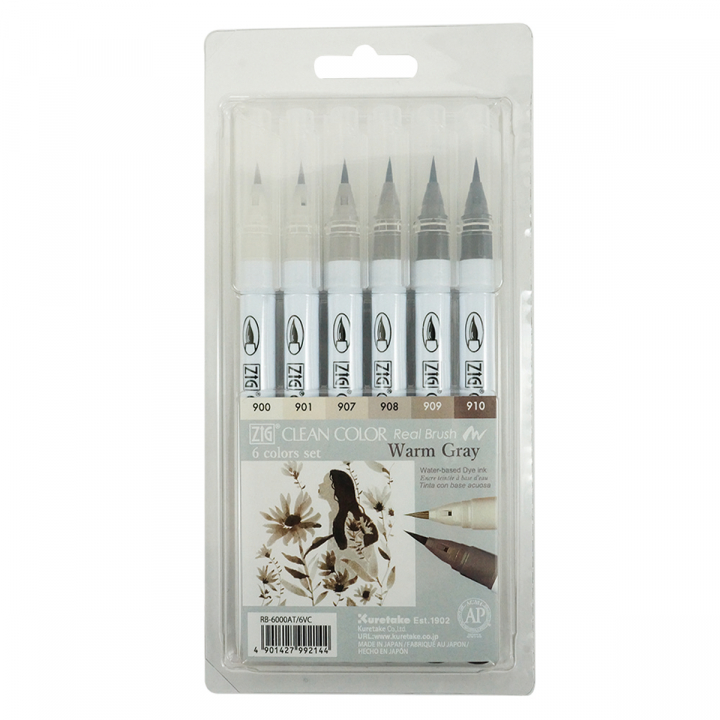 Clean Color Real Brush 6-pack i gruppen Penner / Kunstnerpenner / Akvarellblyanter hos Pen Store (126933)