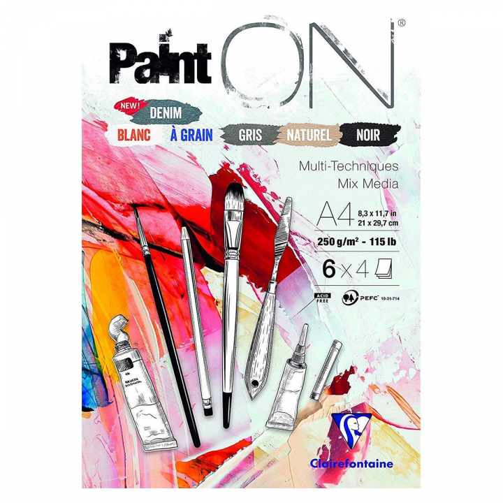 Paint'ON Multi-Techniques Assorted A4 i gruppen  Papir & Blokk / Artistblokk / Akrylblokk hos Pen Store (127413)