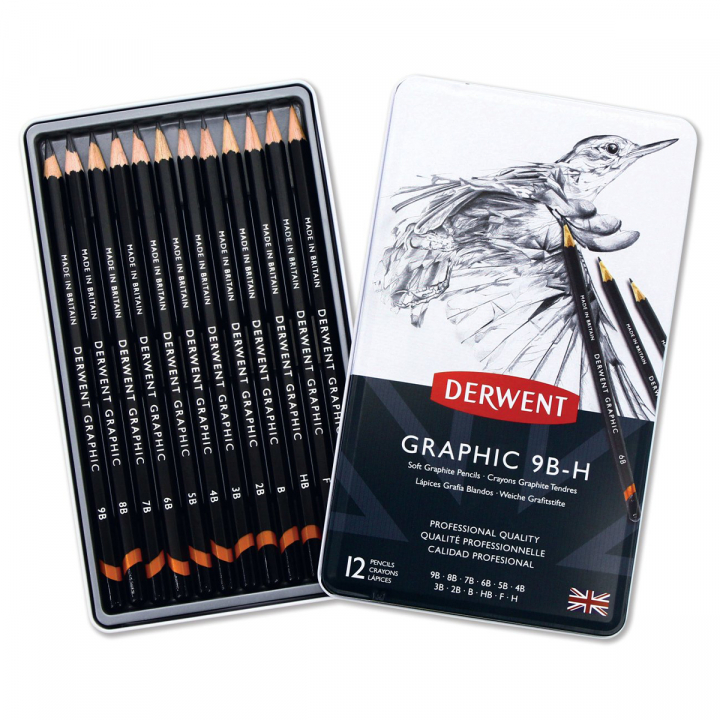 Graphic Blyant 12-sett 9B-H i gruppen Kunstnermateriell / Kritt og blyanter / Grafitt og blyant hos Pen Store (128168)