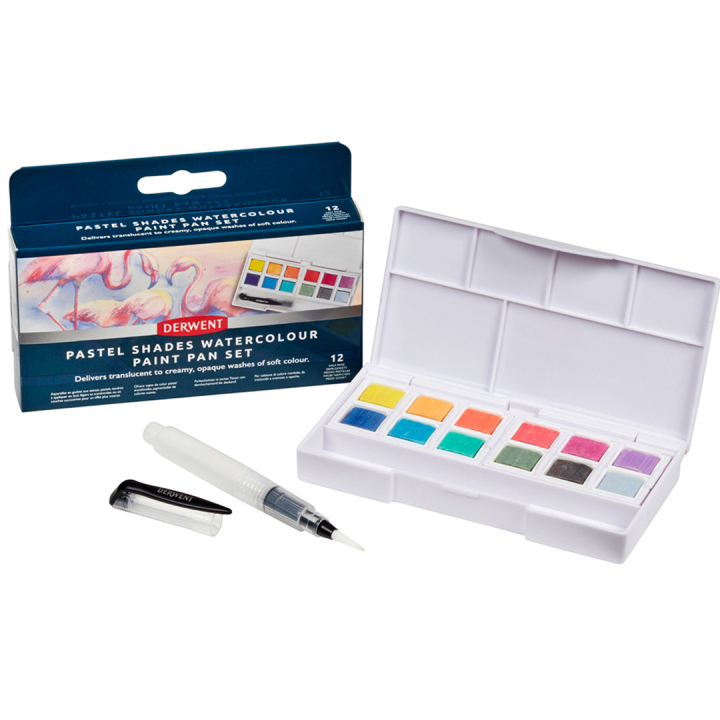 Pastel Shades Paint Pan Set 12 halvkopper i gruppen Kunstnermateriell / Kunstnerfarge / Akvarellmaling hos Pen Store (128195)