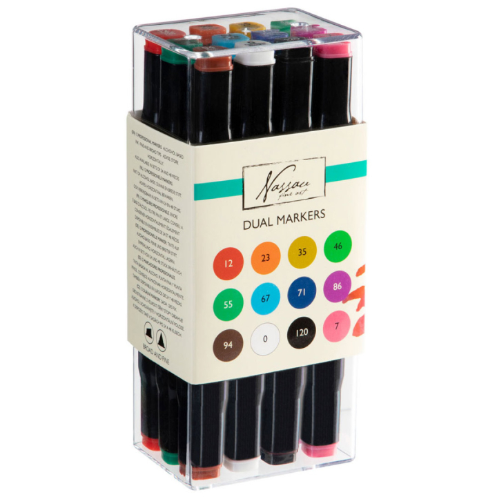 Dual-tip Marker 12-sett i gruppen Penner / Kunstnerpenner / Tusjpenner hos Pen Store (128517)