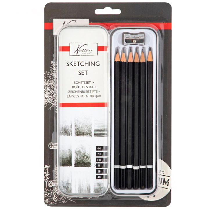 Skissekitt 7-sett i gruppen Kunstnermateriell / Kritt og blyanter / Grafitt og blyant hos Pen Store (128529)