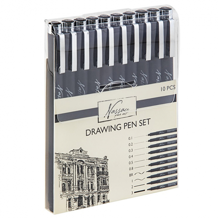 Drawing Pen Fineliners 10-sett i gruppen Penner / Skrive / Fineliners hos Pen Store (128557)