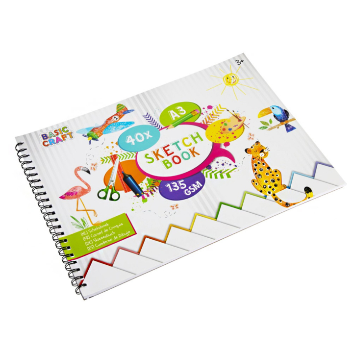 Tegneblokk Spiral A3 135g (40 ark) i gruppen Kids / Kul og læring / Papir og Tegneblokker / Tegnepapir hos Pen Store (128571)