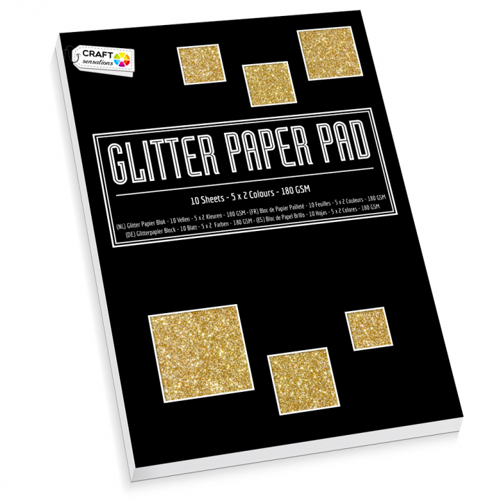 Glitterpapir A4 180g 10-pakke i gruppen Hobby & Kreativitet / Skape / Håndverk og DIY hos Pen Store (128589)