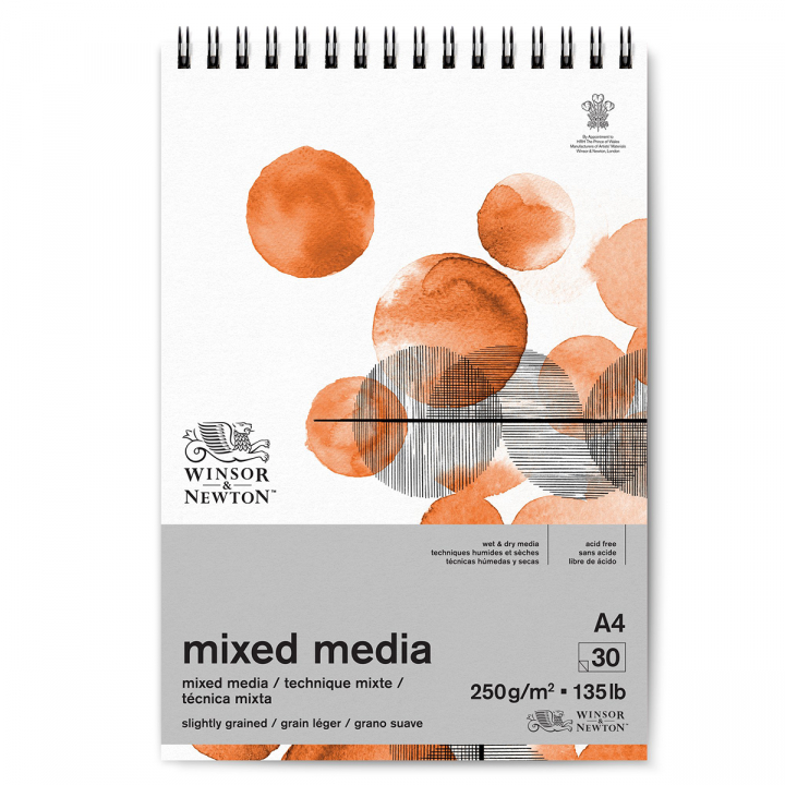Mixed Media Spiralblokk A4 250g i gruppen  Papir & Blokk / Artistblokk / Mixed media-blokk hos Pen Store (128715)