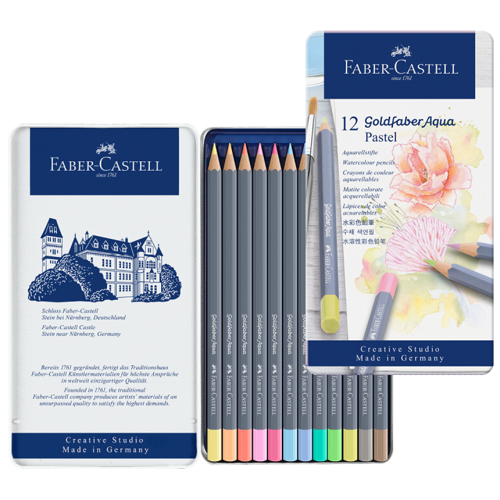 Goldfaber Aqua Akvarellblyanter 12-set Pastel i gruppen Penner / Kunstnerpenner / Akvarellblyanter hos Pen Store (128726)