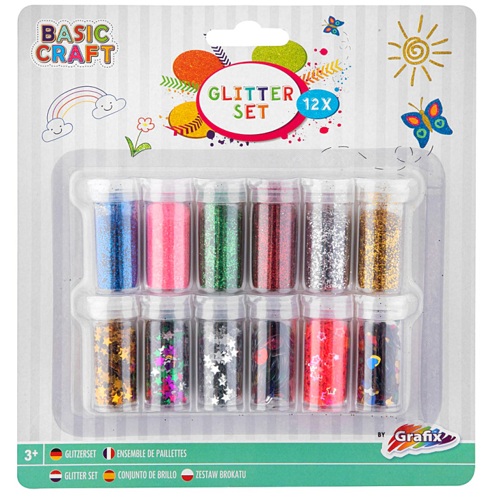 Glitter 12-set i gruppen Hobby & Kreativitet / Skape / Håndverk og DIY hos Pen Store (129320)