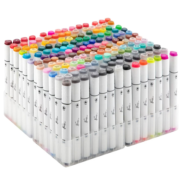 Dual-tip Marker 168-set + Bag i gruppen Penner / Kunstnerpenner / Illustrasjonmarkers hos Pen Store (129348)