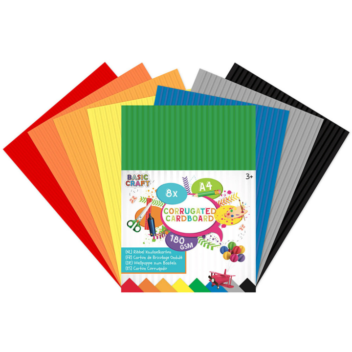 Farget cardboard A4 8-pakke i gruppen Kids / Kul og læring / Papir og Tegneblokker / Farget papir for barn hos Pen Store (129389)