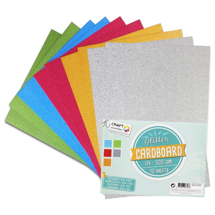 Glitterpapp A4 300g 10-pakk i gruppen Kids / Kul og læring / Papir og Tegneblokker / Glitterpapir hos Pen Store (129395)