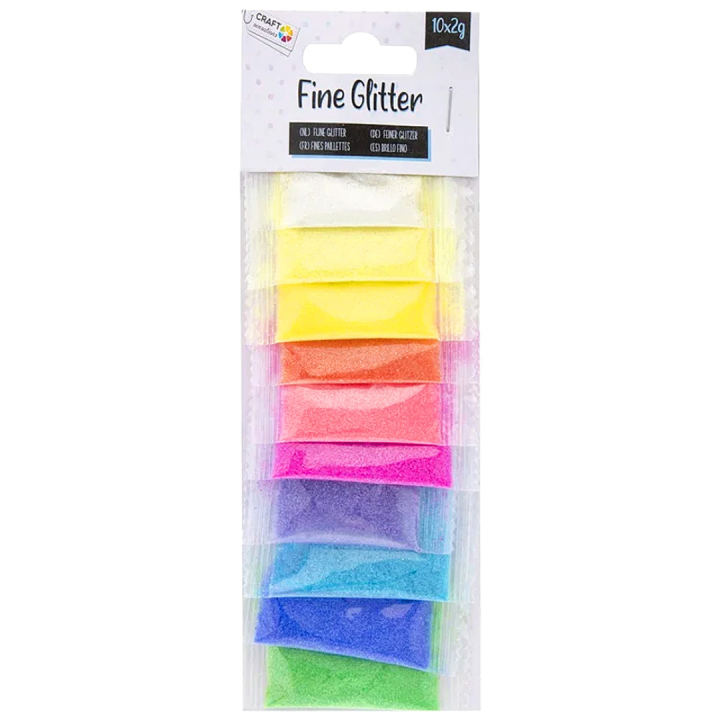 Glitter 10 farger x 2g i gruppen Hobby & Kreativitet / Skape / Håndverk og DIY hos Pen Store (129403)