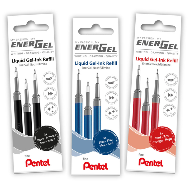 Refill Energel 3-pakning 0.5 i gruppen Penner / Penntilbehør / Patroner og refiller hos Pen Store (129519_r)