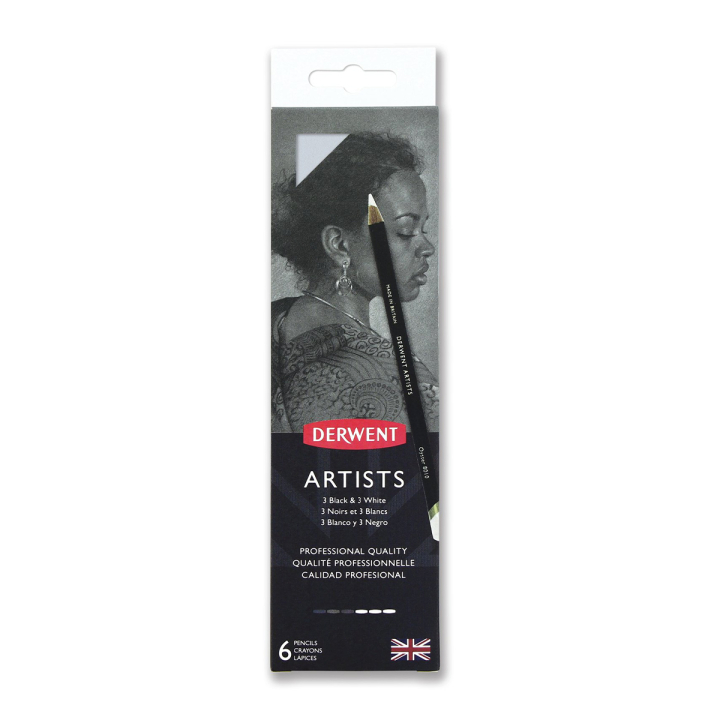Artists Black & White 6-sett i gruppen Penner / Kunstnerpenner / Fargeblyanter hos Pen Store (129583)