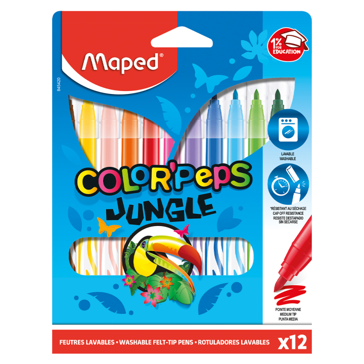 Colorpeps Tusjer Jungle 12-pakning i gruppen Kids / Kul og læring / Gaver til barn hos Pen Store (129631)