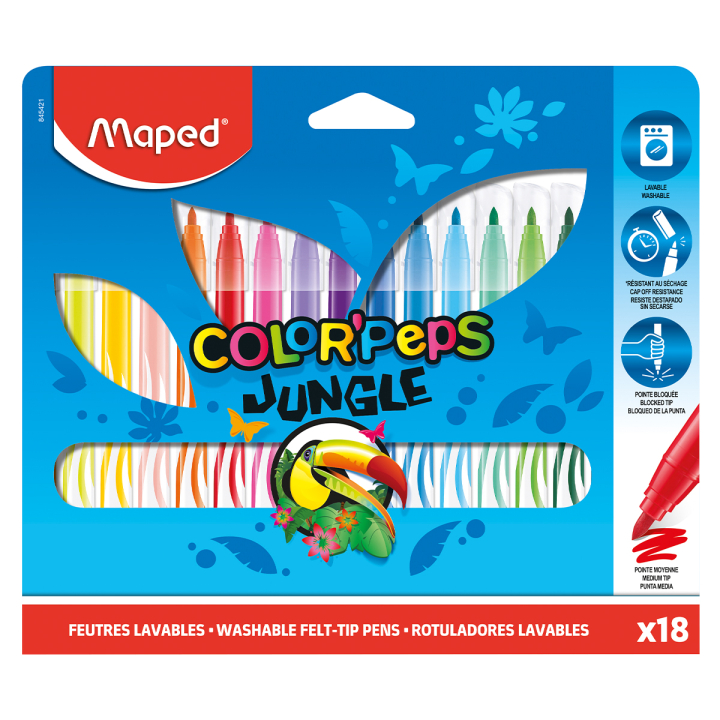Colorpeps Tusjer Jungle 18-pakning i gruppen Kids / Barnepenner / Tusjer for barn hos Pen Store (129632)