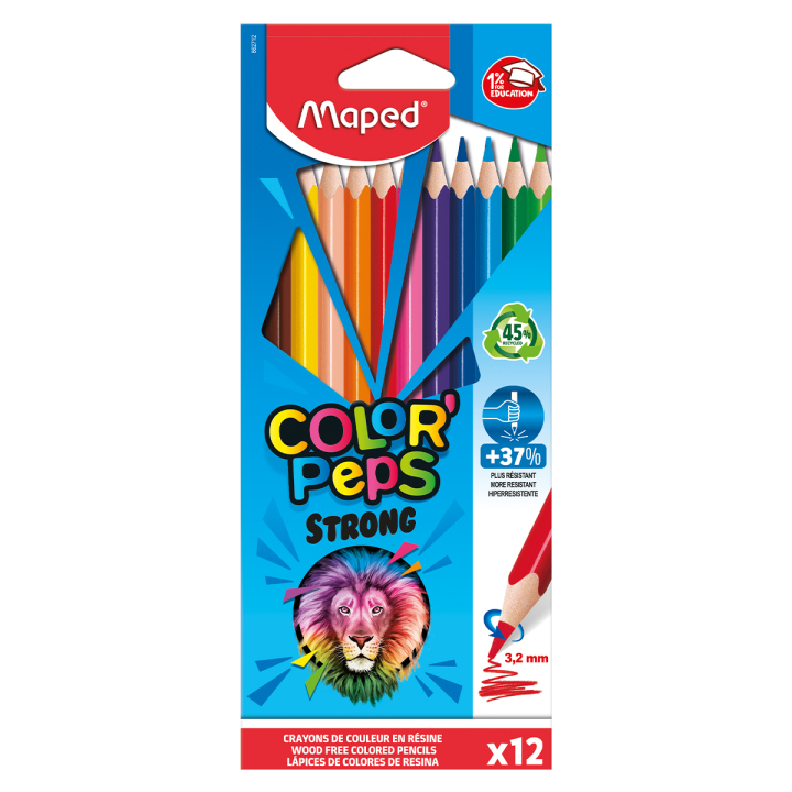 Fargeblyanter Color Peps Strong 12-pakning i gruppen Kids / Barnepenner / Fargeblyanter for barn hos Pen Store (129637)