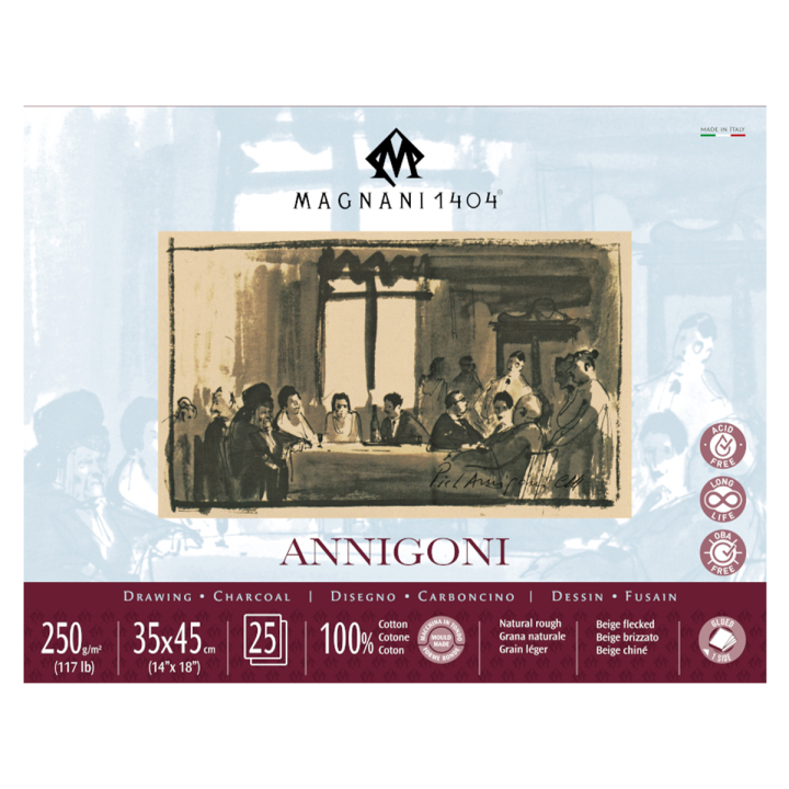 Annigoni 250g 35x45cm 25 Sheets i gruppen  Papir & Blokk / Artistblokk / Tegne- og skisseblokk hos Pen Store (129651)