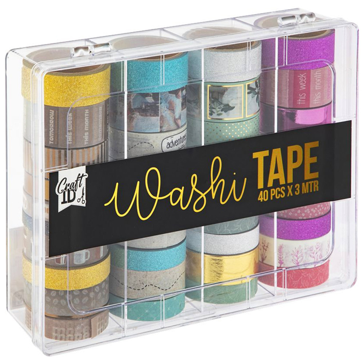 Washi-tape 40-pakke + oppbevaringsboks #3 i gruppen Hobby & Kreativitet / Hobbytilbehør / Washi Tape hos Pen Store (130036)