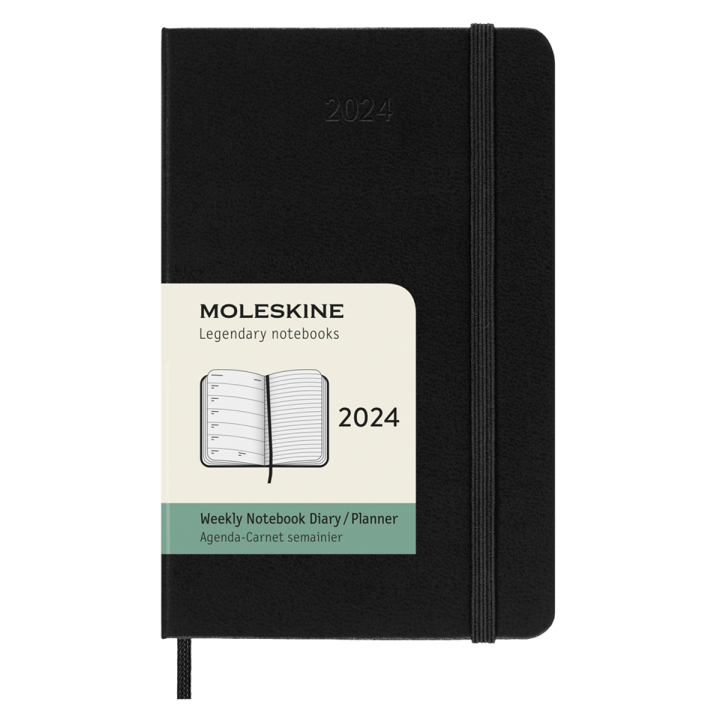 12M Weekly Notebook Hardcover Pocket Black i gruppen  Papir & Blokk / Kalendere / 12 md kalendere hos Pen Store (130164)