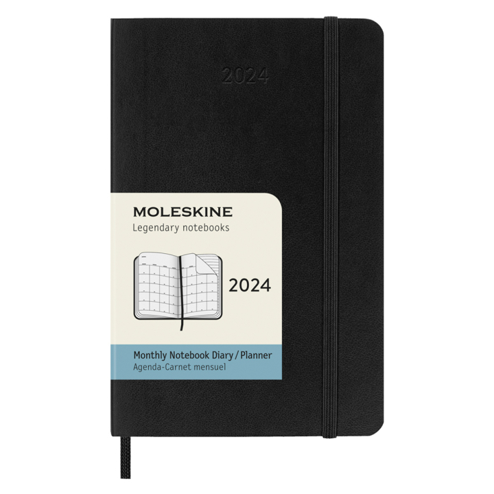 12M Monthly Kalender Softcover Pocket Black i gruppen  Papir & Blokk / Kalendere / 12 md kalendere hos Pen Store (130190)