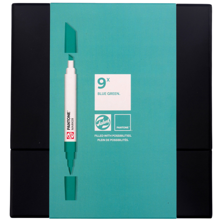 Marker 9-sett Blue Green i gruppen Penner / Kunstnerpenner / Illustrasjonmarkers hos Pen Store (130486)