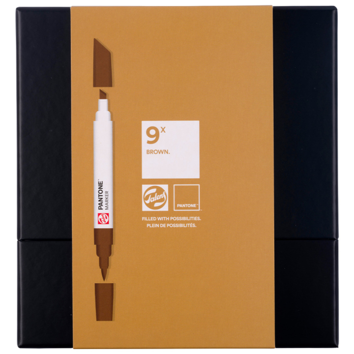 Marker 9-sett Brown i gruppen Penner / Kunstnerpenner / Illustrasjonmarkers hos Pen Store (130489)