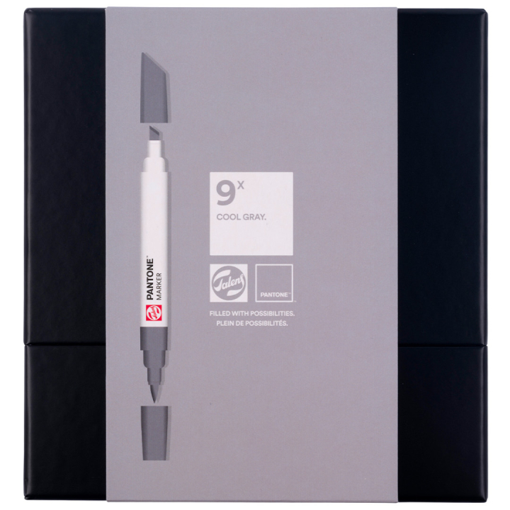 Marker 9-sett Cool Gray i gruppen Penner / Kunstnerpenner / Illustrasjonmarkers hos Pen Store (130490)