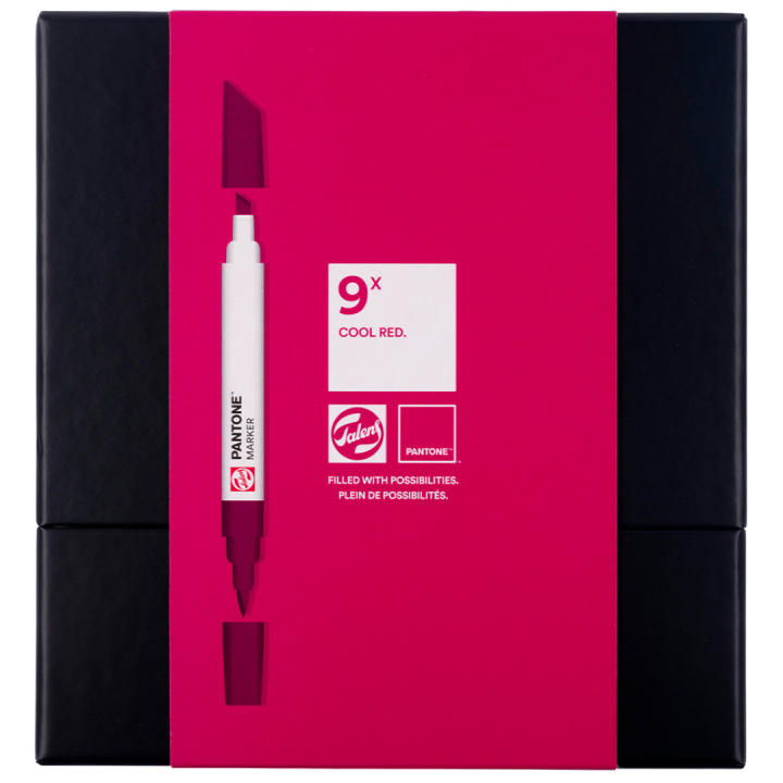 Marker 9-sett Cool Red i gruppen Penner / Kunstnerpenner / Illustrasjonmarkers hos Pen Store (130493)
