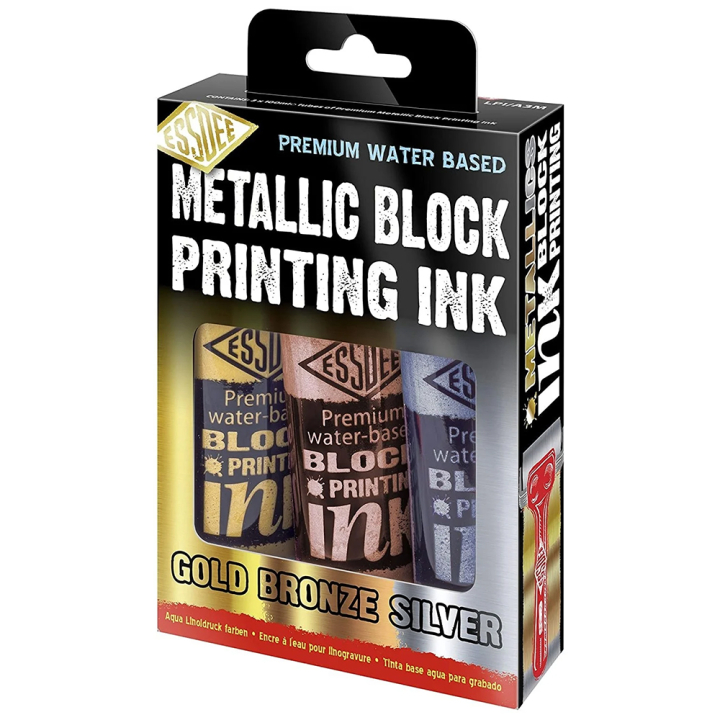 Linoleumfarge Metallic 100 ml x 3 i gruppen Hobby & Kreativitet / Skape / Linoleumstrykk hos Pen Store (130574)