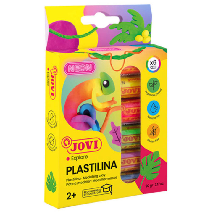 Plastilina Modelleire 6 stk Neon 15 g i gruppen Kids / Barnehåndverk og maling / Leire for barn / Plastilin hos Pen Store (130618)