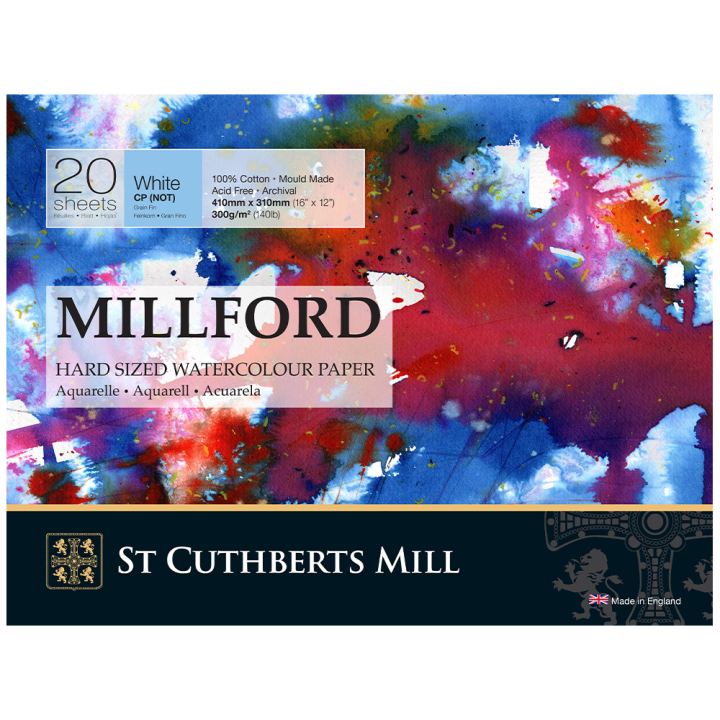 Millford Akvarellblokk 410x310 mm 300g CP i gruppen  Papir & Blokk / Artistblokk / Akvarellpapir hos Pen Store (130637)