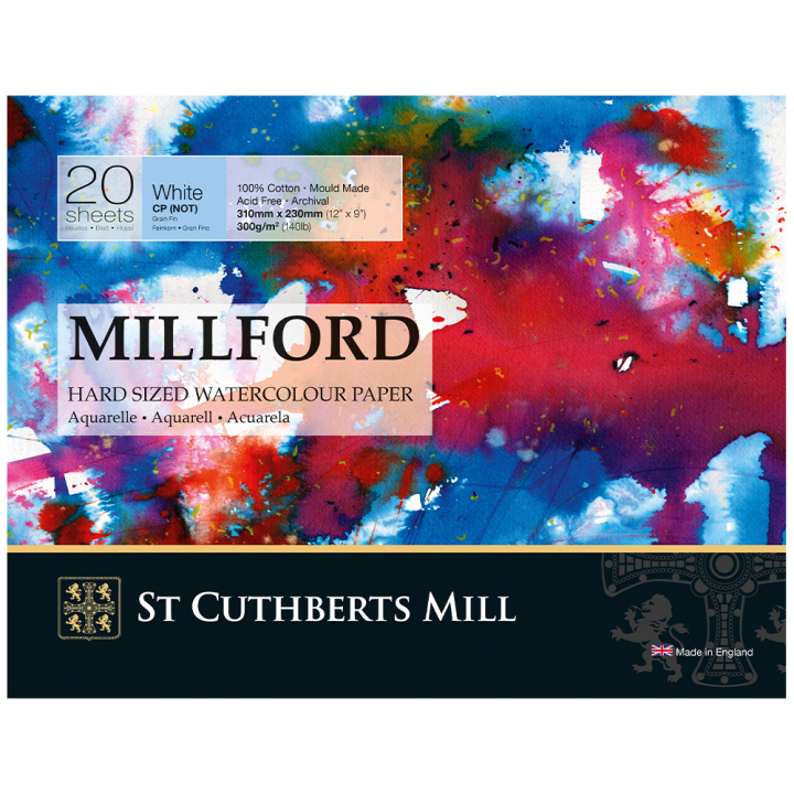 Millford Akvarellblokk 310x230 mm 300g CP i gruppen  Papir & Blokk / Artistblokk / Akvarellpapir hos Pen Store (130638)