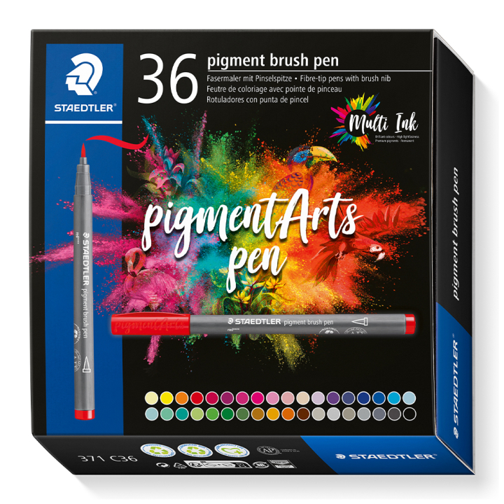 Pigment Arts Brush Pen 36-sett i gruppen Penner / Kunstnerpenner / Penselpenner hos Pen Store (130649)