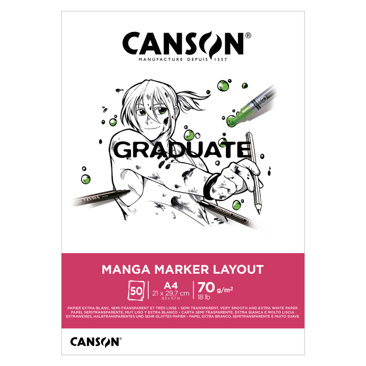 Graduate Manga Marker Layout Pad A4 70 g i gruppen  Papir & Blokk / Artistblokk / Markerblokk hos Pen Store (130658)