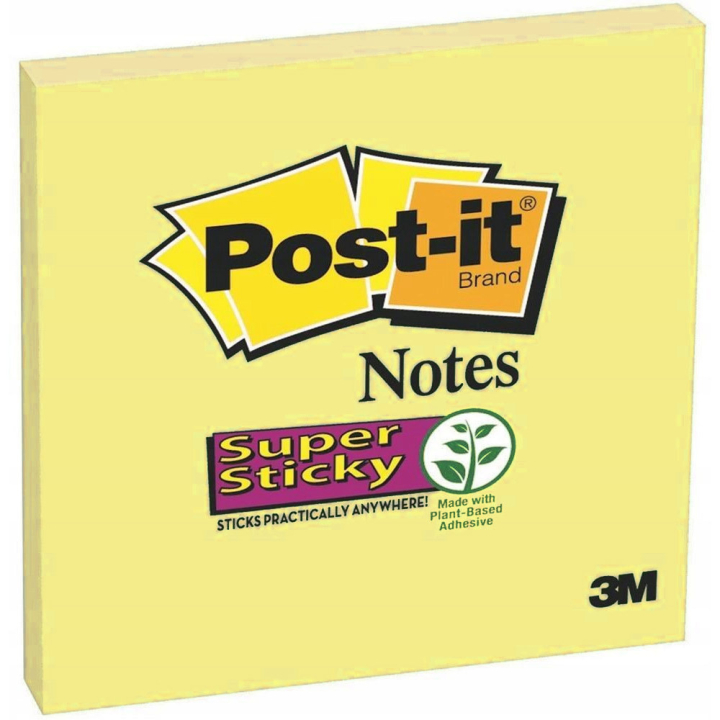 Post-it Super Sticky 76x76 Gul i gruppen  Papir & Blokk / Skrive og ta notater / Post-it og notisblokker hos Pen Store (130676)