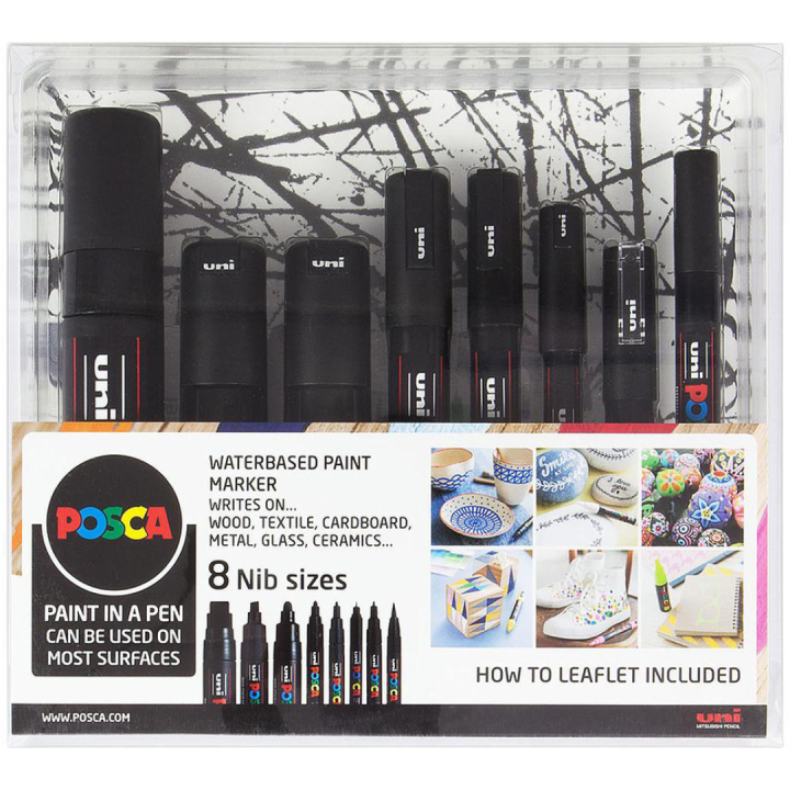 Black 8-sett i gruppen Penner / Kunstnerpenner / Akrylmarkers hos Pen Store (130695)