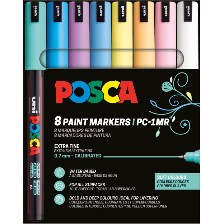 PC-1MR Soft Colours 8-sett i gruppen Penner / Kunstnerpenner / Akrylmarkers hos Pen Store (130696)